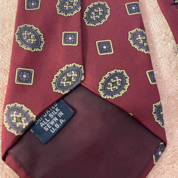 Allen Solly Burgundy Geometric Men's Tie - Picture 7 of 7
